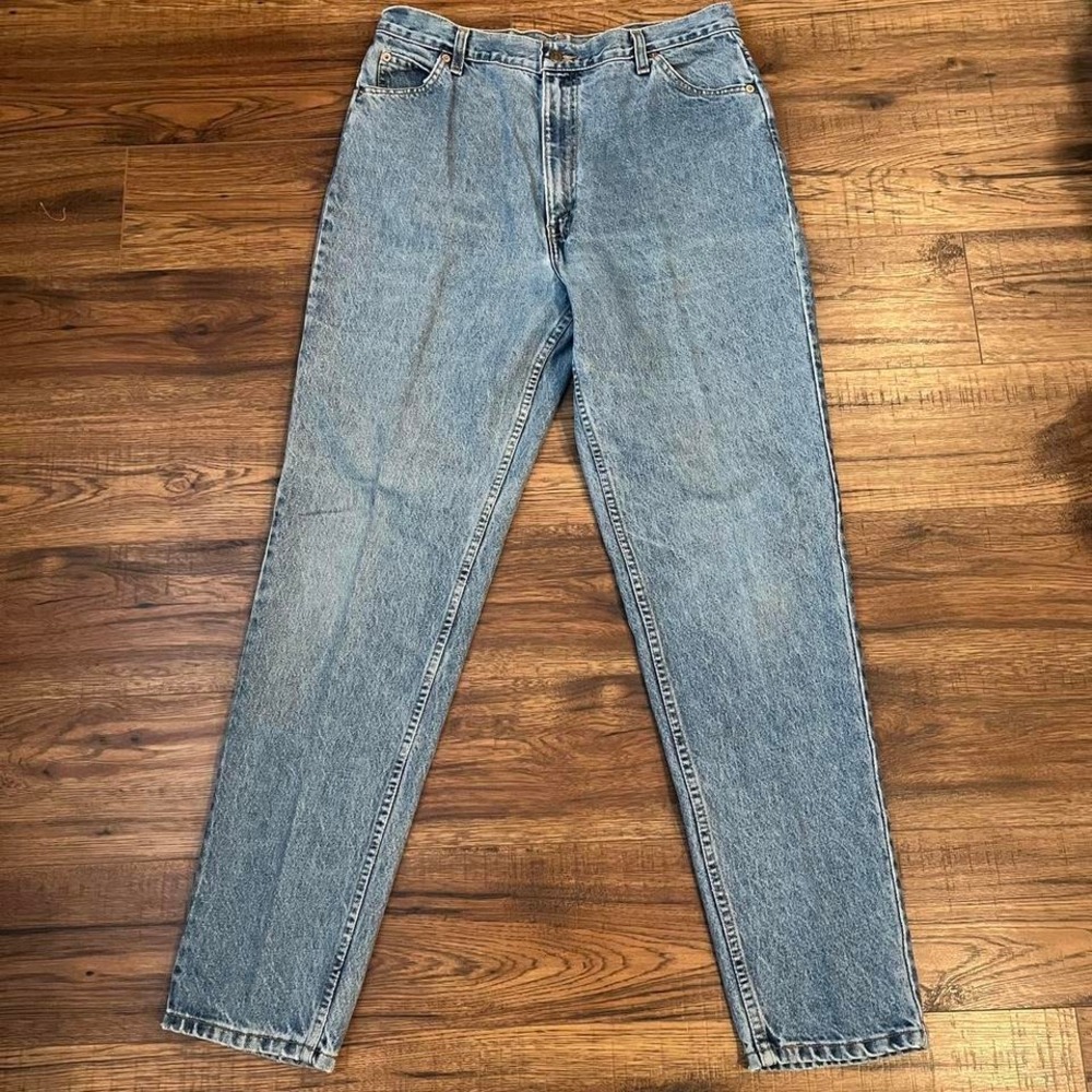 Vintage‎ 80s Blue Levis Orange Tab Women 34 High Waisted Tapered Leg Denim Jeans